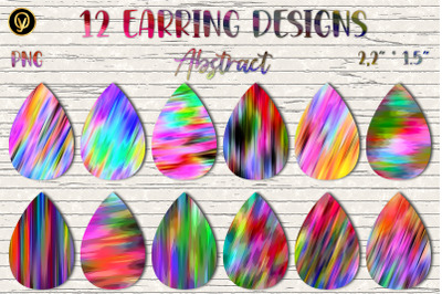 Earring Sublimation Bundle 14.Abstract Teardrop Earring Sublimation
