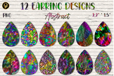 Earring Sublimation Bundle 15.Abstract Teardrop Earring Sublimation