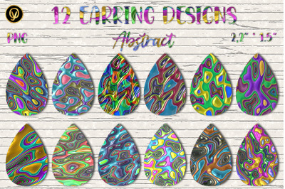 Earring Sublimation Bundle 16.Abstract Teardrop Earring Sublimation