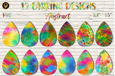 Earring Sublimation Bundle 17.Abstract Teardrop Earring Sublimation