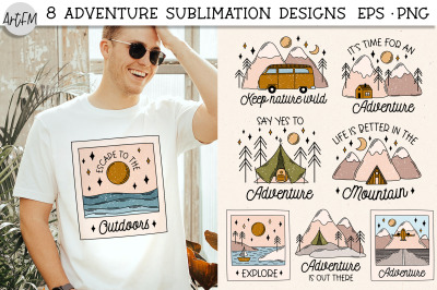 Camping Sublimation Bundle | Adventure Quotes PNG
