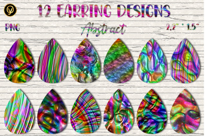 Earring Sublimation Bundle 19.Abstract Teardrop Earring Sublimation Pn