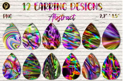 Earring Sublimation Bundle 20.Abstract Teardrop Earring Sublimation Pn