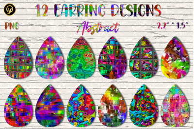 Earring Sublimation Bundle 22.Abstract Teardrop Earring Sublimation Pn
