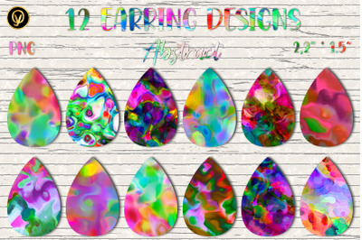 Earring Sublimation Bundle 23.Abstract Teardrop Earring Sublimation