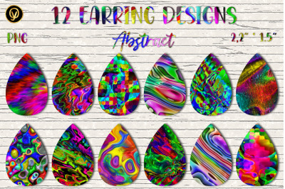Earring Sublimation Bundle 24.Abstract Teardrop Earring Sublimation
