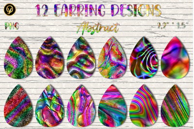 Earring Sublimation Bundle 26.Abstract Teardrop Earring Sublimation