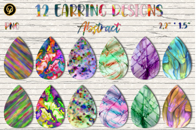 Earring Sublimation Bundle 27.Abstract Teardrop Earring Sublimation