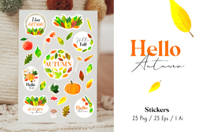 Hello Autumn Stickers | Autumn Leaves