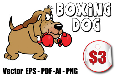 Boxing Dog cartoon  vector EPS PDF Ai PNG