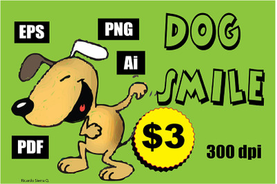 Funny cartoon dog vector EPS PDF PNG Ai 300 DPI