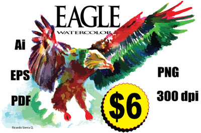 Watercolor Eagle Design clipart &amp; vector EPS PDF PNG Ai 300 DPI