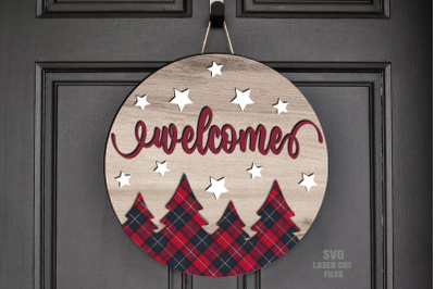 Christmas Welcome Sign SVG Laser Cut Files | Christmas SVG