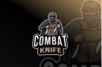 Combat Knife Logo Template