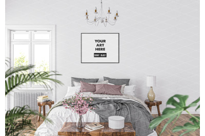 Interior scene artwork background frame mockup