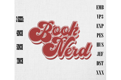 Book Nerd Funny Reading Gift Embroidery, Book Lovers