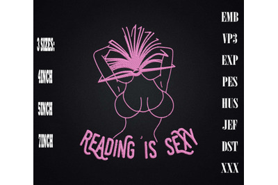 Reading is Sexy Embroidery, Book Lovers, Bookworm