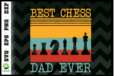 Chess Themed Best Chess Dad ever Retro