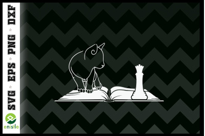 Love Cats books and Chess SVG