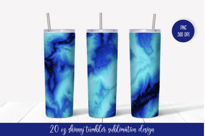 Blue Marble Tumbler Sublimation Design. Tumbler Full Wrap