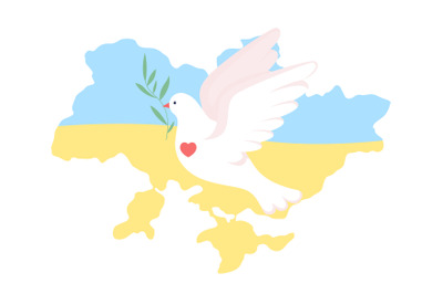 Ukraine and peace dove vector illustration