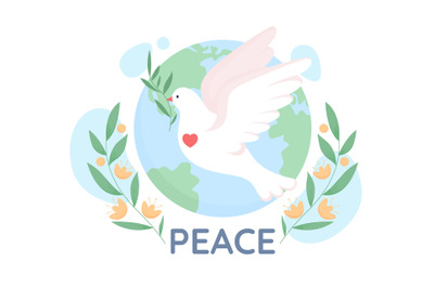World peace dove vector isolated illustration