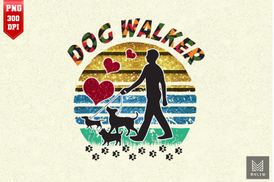 Dog Walker Vintage Retro Dog Lover