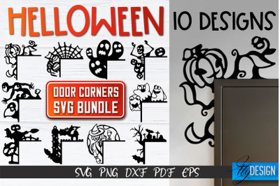 Halloween Door Corner SVG Bundle | Halloween Laser Files