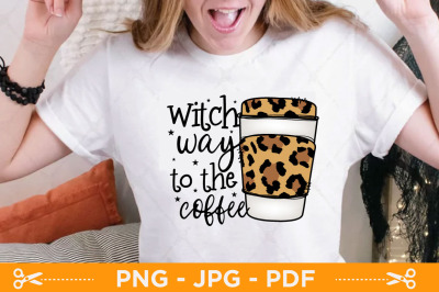 Witch way to the coffee sublimation, Halloween sublimation