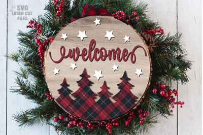 Christmas Welcome Sign SVG Laser Cut Files | Christmas SVG