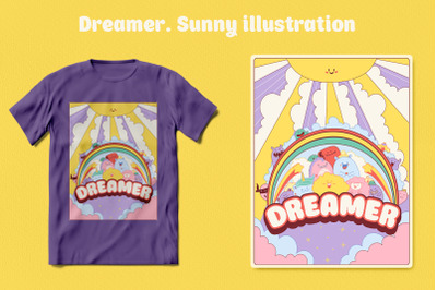 Dreamer. Sunny illustration