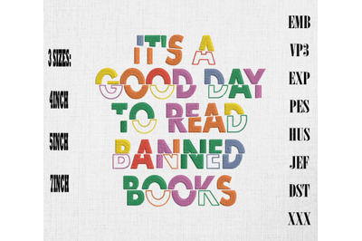 It&#039;s A Good Day To Read Banned Books Embroidery, Book Lovers