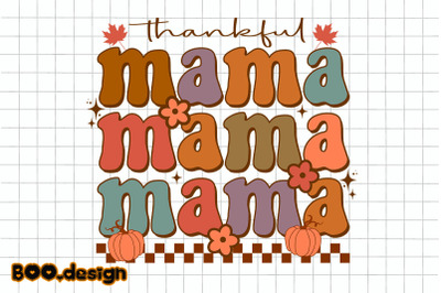 Retro Autumn Thankful Mama Graphics
