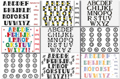SVG font set, cutting file, children&#039;s alphabet, svg letters