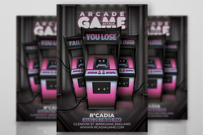 Arcade Game Attack Flyer
