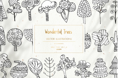 Wonderful Trees Vector Illustrations