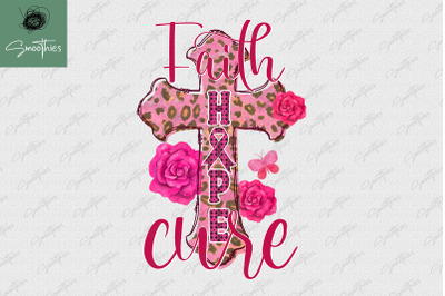 Faith Hope Cure Cross Breast Cancer PNG