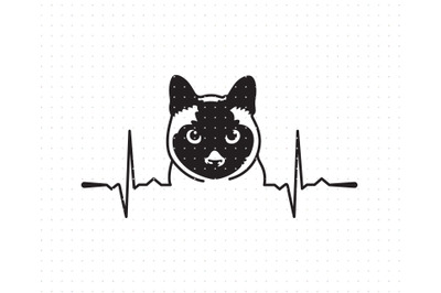Siamese Cat Heartbeat SVG