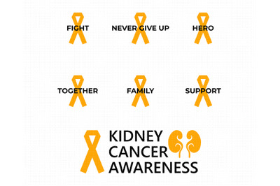 Kidney Cancer Awareness Ribbon SVG