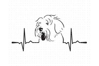 Bearded Collie Dog Heartbeat SVG