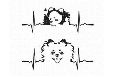 Pomeranian Dog Heartbeat SVG