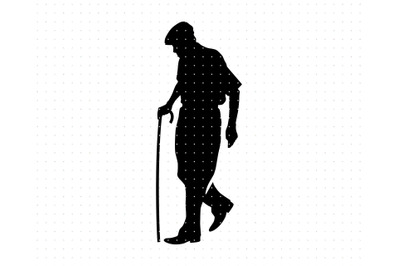 Old Man with Cane SVG