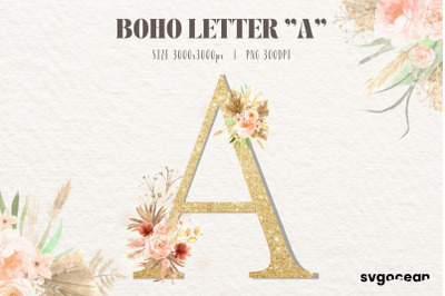 Boho Floral Letter A