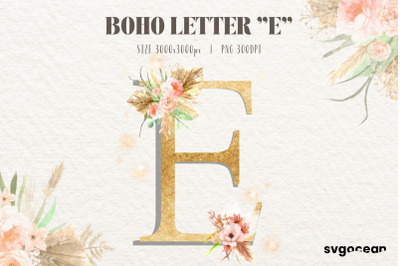 Boho Watercolor&nbsp;Letter E