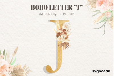 Boho Watercolor&nbsp;Letter J