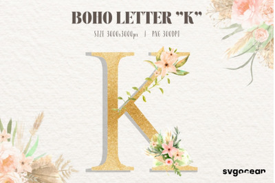 Boho Floral&nbsp;Letter K