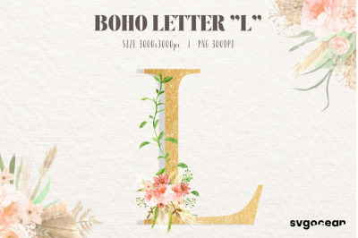 Boho Flower Letter L