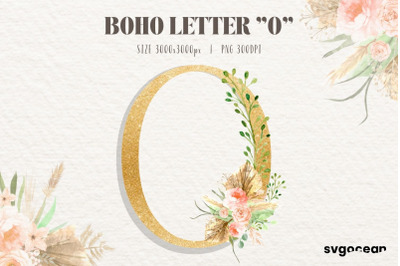 Boho Watercolor&nbsp;Letter O