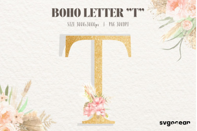 Boho Watercolor&nbsp;Letter T