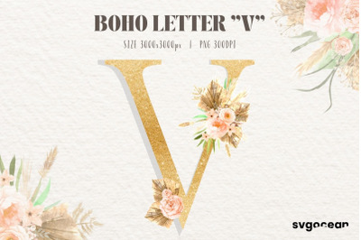 Boho Flower&nbsp;Letter V